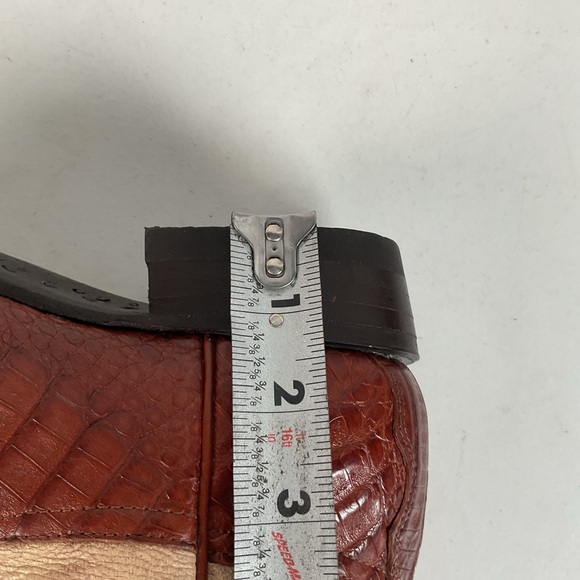 Tony Lama Royal Caiman Cowgirl Boots 7.5 M Belly Cut Tooled - Picture 4 of 16